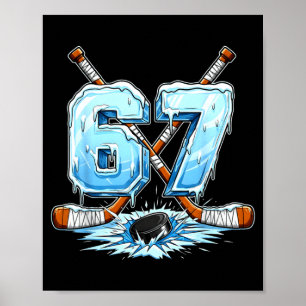 67 Hockey Drip Nummer Roligt Meme Stil Pojkar Graf Poster