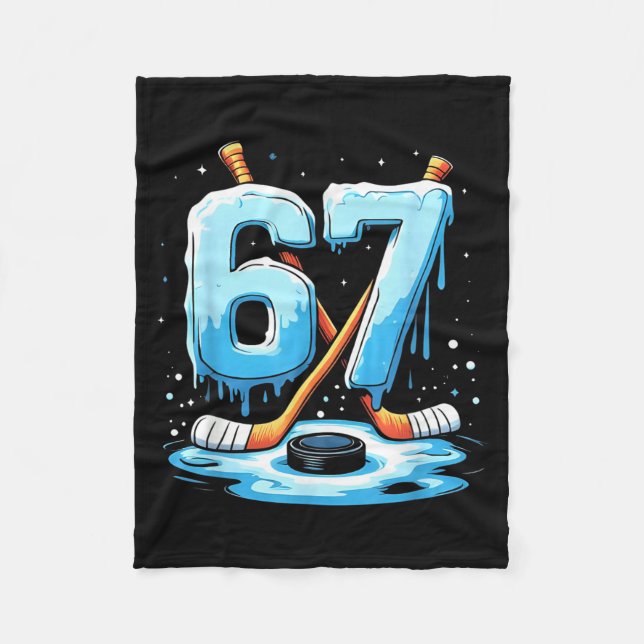 67 Hockey Glassigt Alpha-slang Killar Män Fleecefilt (Framsidan)