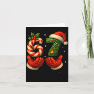 67 Hockey Hands Rolig Jul Meme Santa Kort