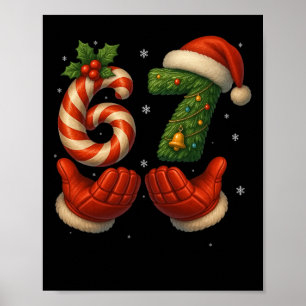 67 Hockeyhänder Roligt julmemes Santa Poster