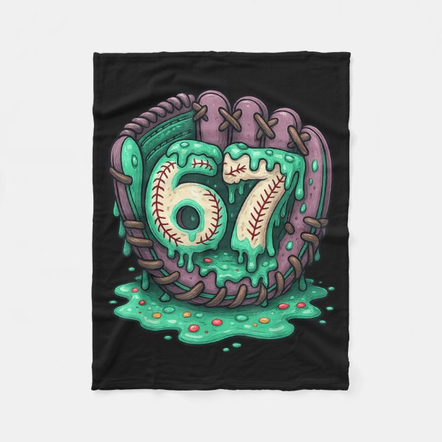 67 Ice Cream Drip Funny Six Seven Baseball  Fleecefilt (Framsidan)