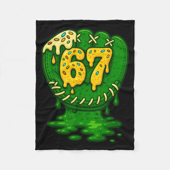 67 Ice Cream Drip Funny Six Seven Baseball  Fleecefilt (Framsidan)