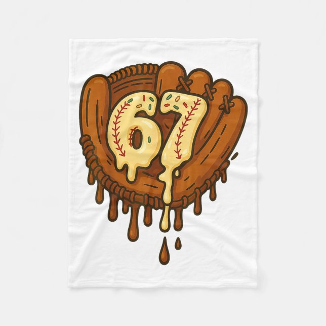 67 Ice Cream Drip Funny Six Seven Baseball  Fleecefilt (Framsidan)