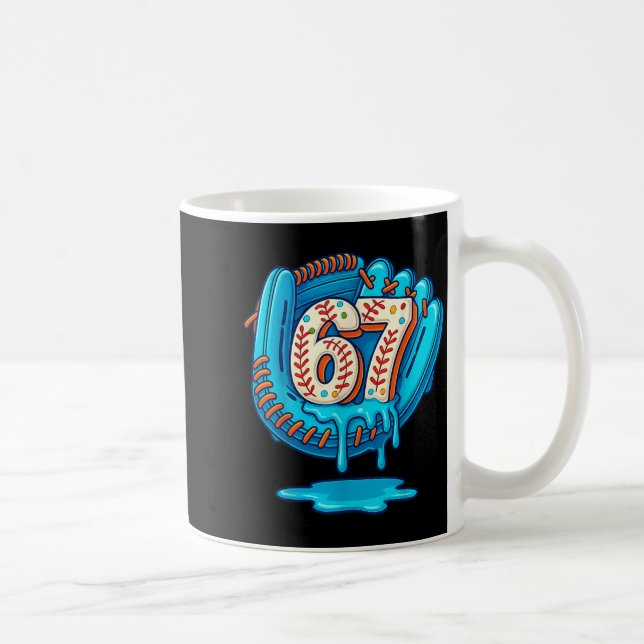 67 Ice Cream Drip Funny Six Seven Baseball  Kaffemugg (Höger)