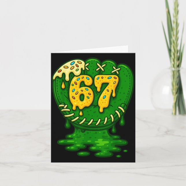 67 Ice Cream Drip Funny Six Seven Baseball  Kort (Framsida)