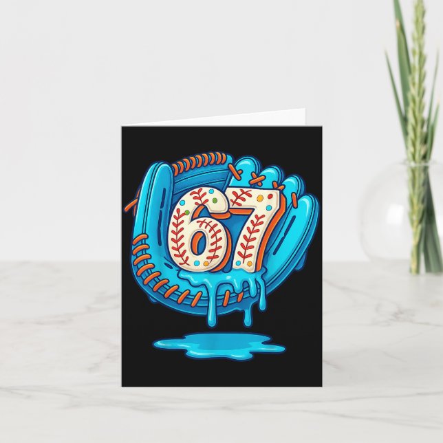 67 Ice Cream Drip Funny Six Seven Baseball  Kort (Framsida)