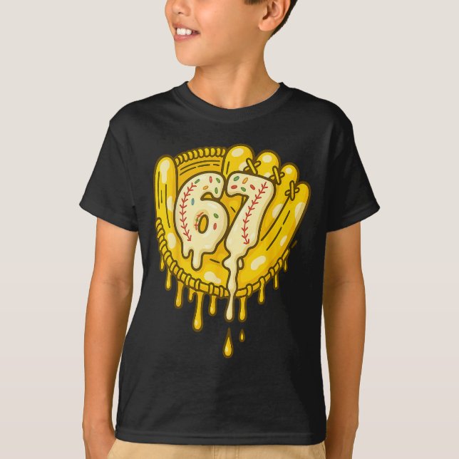 67 Ice Cream Drip Funny Six Seven Baseball  T Shirt (Framsida)