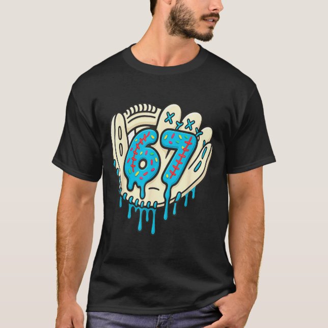 67 Ice Cream Drip Funny Six Seven Baseball  T Shirt (Framsida)