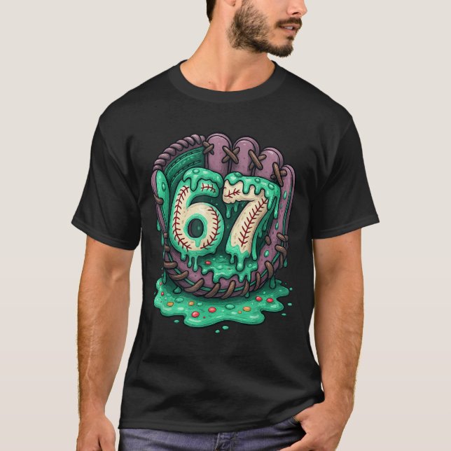 67 Ice Cream Drip Funny Six Seven Baseball  T Shirt (Framsida)