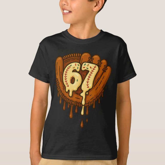 67 Ice Cream Drip Funny Six Seven Baseball  T Shirt (Framsida)