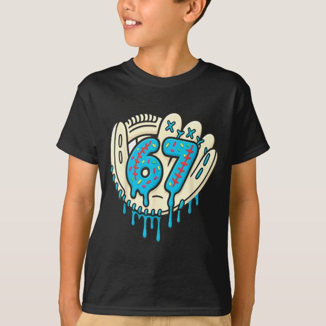 67 Ice Cream Drip Funny Six Seven Baseball  T Shirt (Framsida)