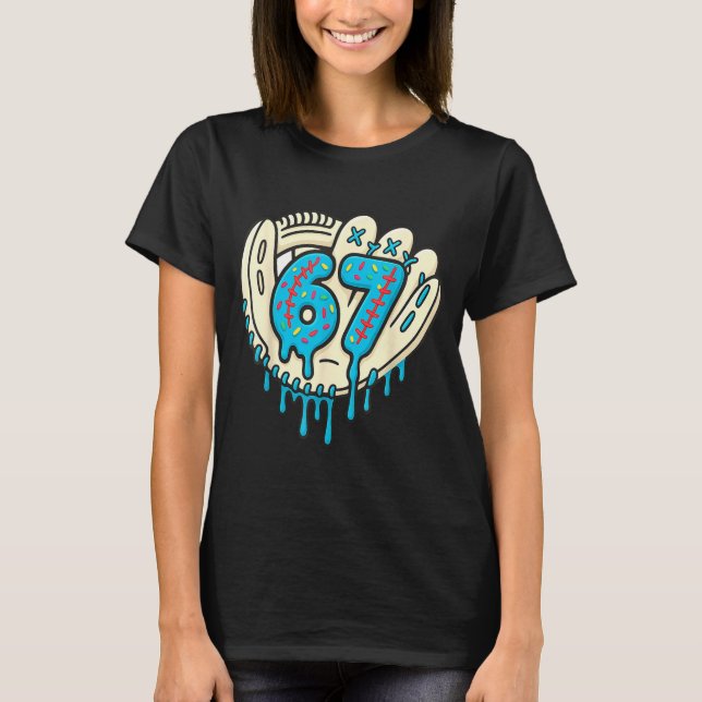 67 Ice Cream Drip Funny Six Seven Baseball  T Shirt (Framsida)