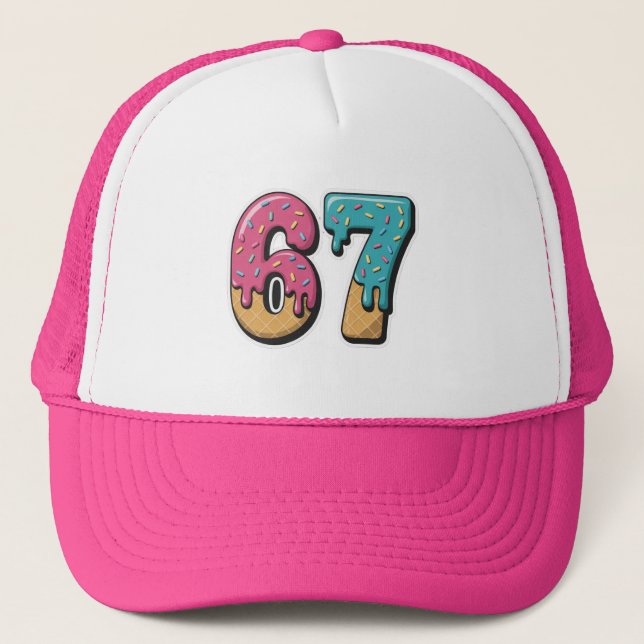67 Ice Cream Drip Meme Funny Six Seven Gen Alpha  Keps (Framsida)