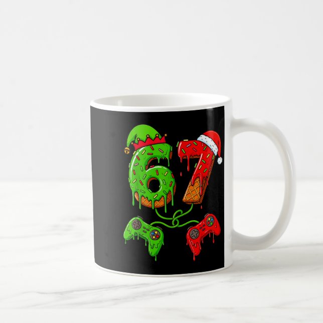 67 Ice Cream Drip Meme Gamer Six Seven Christmas B Kaffemugg (Höger)