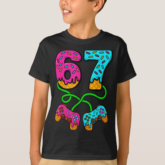 67 Ice Cream Drip Meme Gamer Six Seven Gen Alpha S T Shirt (Framsida)