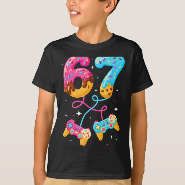 67 Ice Cream Drip Meme Gamer Six Seven Gen Alpha S T Shirt (Framsida)