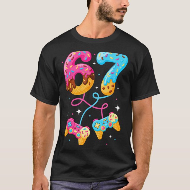 67 Ice Cream Drip Meme Gamer Six Seven Gen Alpha S T Shirt (Framsida)