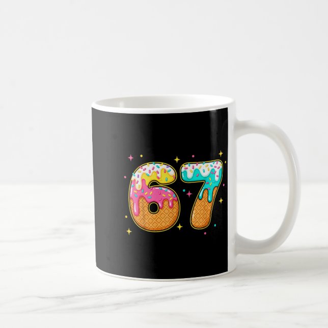 67 Ice Cream Drip Meme Six Seven Gen Alpha Slang  Kaffemugg (Höger)