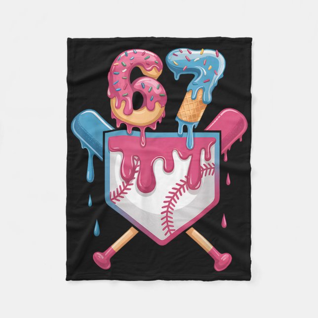67 Ice Cream Drip Meme Six Seven Pride 6 7 Ice Cre Fleecefilt (Framsidan)