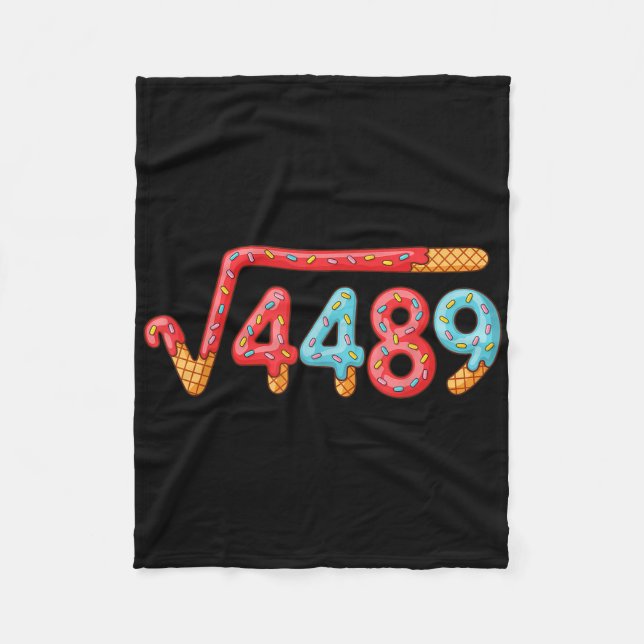 67 Ice Cream Drip Meme Square Root 4489  Fleecefilt (Framsidan)