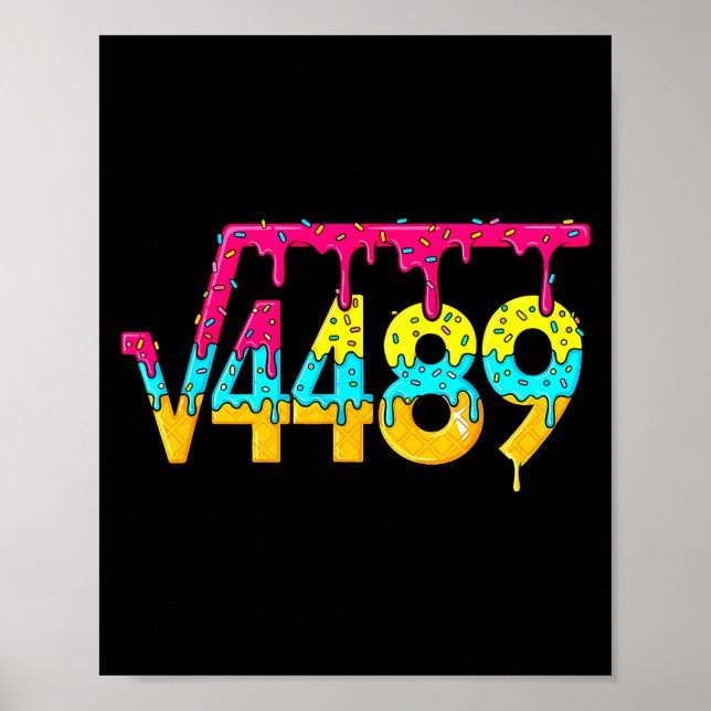 67 Ice Cream Drip Meme Square Root 4489 Slang Math Poster (Framsidan)
