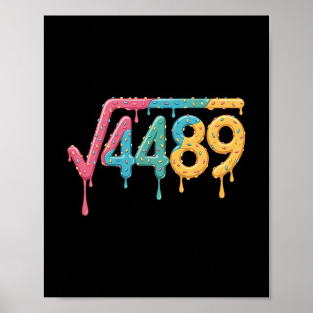 67 Ice Cream Drip Meme Square Root 4489 Slang Math Poster (Framsidan)