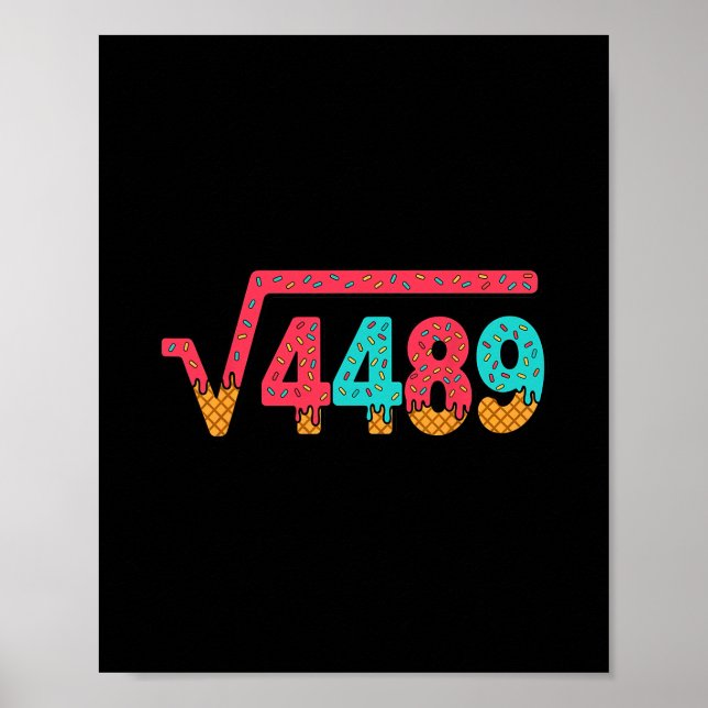 67 Ice Cream Drip Meme Square Root 4489 Slang Math Poster (Framsidan)