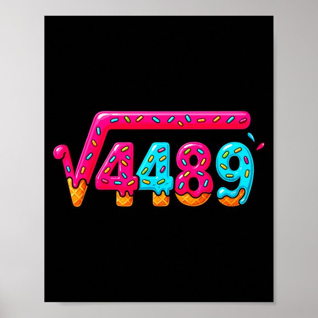 67 Ice Cream Drip Meme Square Root 4489 Slang Math Poster (Framsidan)