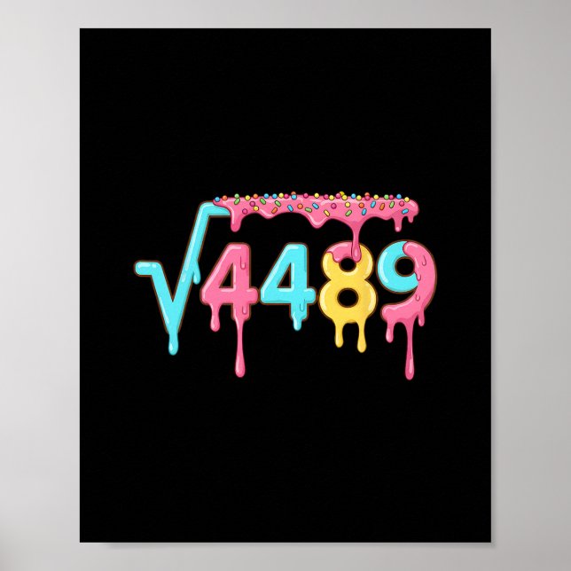 67 Ice Cream Drip Meme Square Root 4489 Slang Math Poster (Framsidan)
