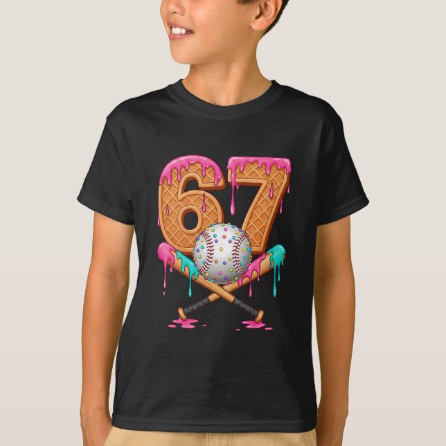 67 Ice Cream Drip Sell Number 67 Player 67th Birth T Shirt (Framsida)
