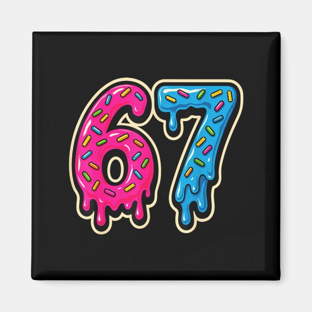 67 Ice Cream Meme Six Seven  Magnet (Framsidan)