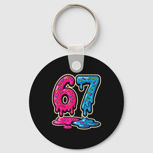 67 Ice Cream Meme Six Seven  Nyckelring (Framsida)