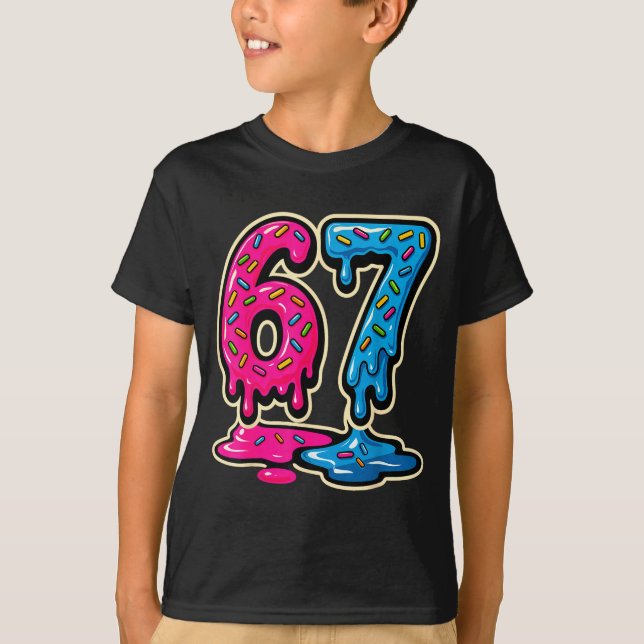 67 Ice Cream Meme Six Seven  T Shirt (Framsida)