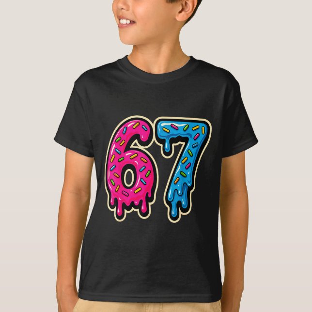 67 Ice Cream Meme Six Seven  T Shirt (Framsida)