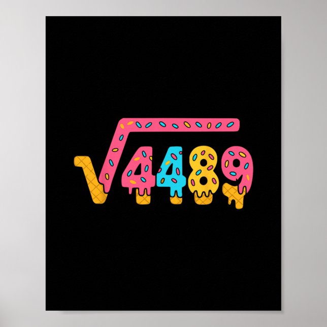 67 Ice Cream Meme Square Root 4489 Slang Math Teac Poster (Framsidan)