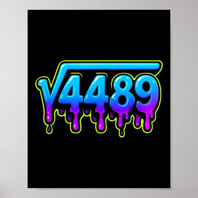 67 Ice Meme Kvadratrot 4489 Slang Matte Lärare  Poster (Framsidan)