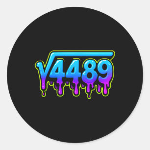 67 Ice Meme Kvadratrot 4489 Slang Matte Lärare Runt Klistermärke