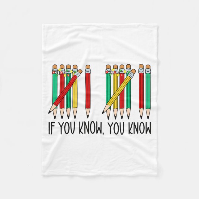 67 If You Know You Know Tally Marks Pencils Six Se Fleecefilt (Framsidan)