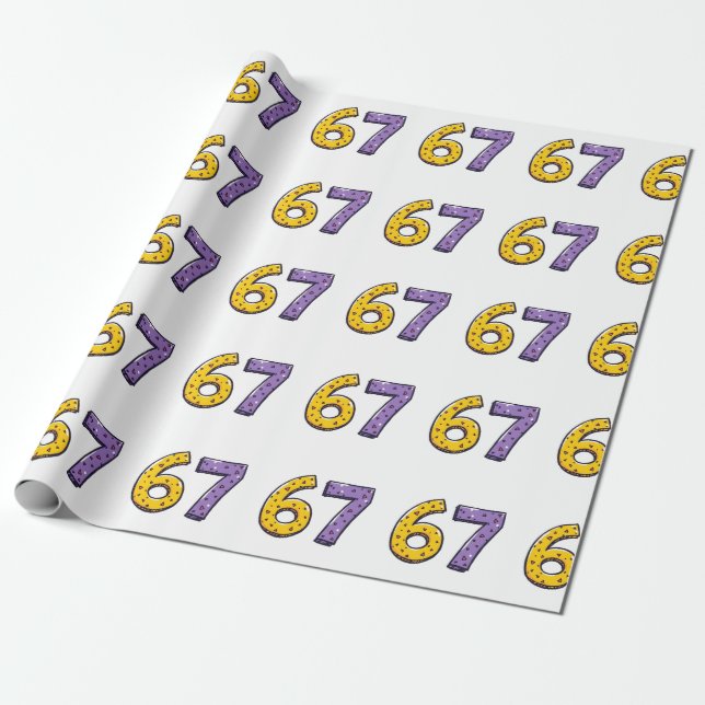 67 Inget som helst betyder gul och lila Presentpapper (Utrullad)