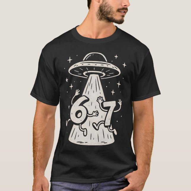 67 Internet Meme Ufo Six Seven Viral Trend Gen Alp T Shirt (Framsida)