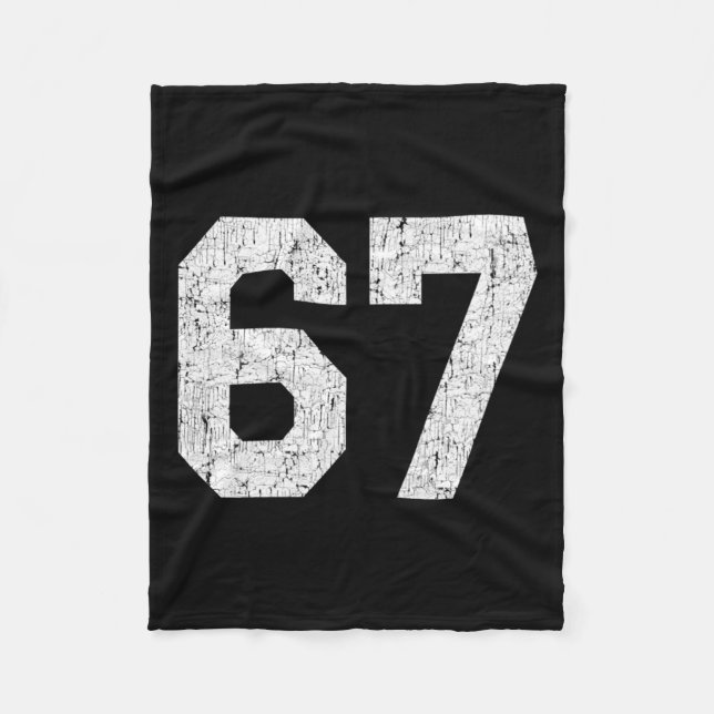 #67 Jersey Uniform Varsity Sports Number Fleecefilt (Framsidan)