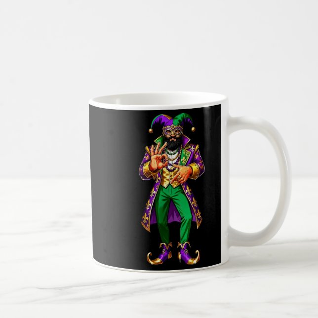 67 Jester Man Mardi Gras Six Seven Meme Gen Alpha  Kaffemugg (Höger)