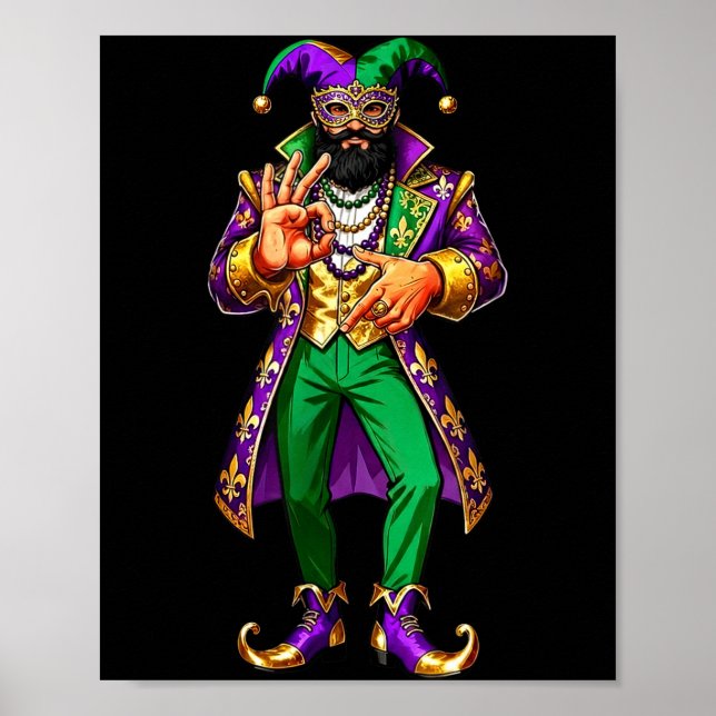 67 Jester Man Mardi Gras Six Seven Meme Gen Alpha  Poster (Framsidan)