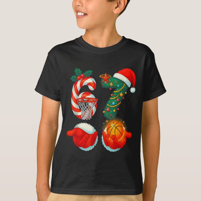 67 jul 6 7 meme basketboll pyjamas Gen Alpha T Shirt (Framsida)