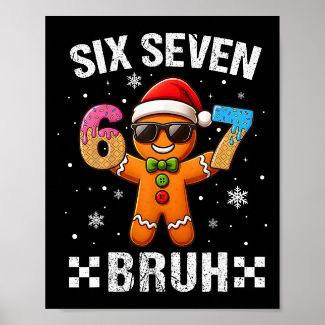 67 jul 6 7 Meme Pepparkaksgubbe Xmas Pyjamas Poster (Framsidan)
