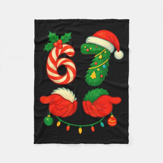 67 jul 6 7 meme pyjamas jul firande Xmas  Fleecefilt (Framsidan)