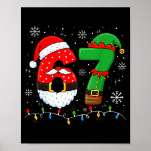67 jul 6 7 Meme Pyjamas Julfirande Gen Alpha Sl Poster