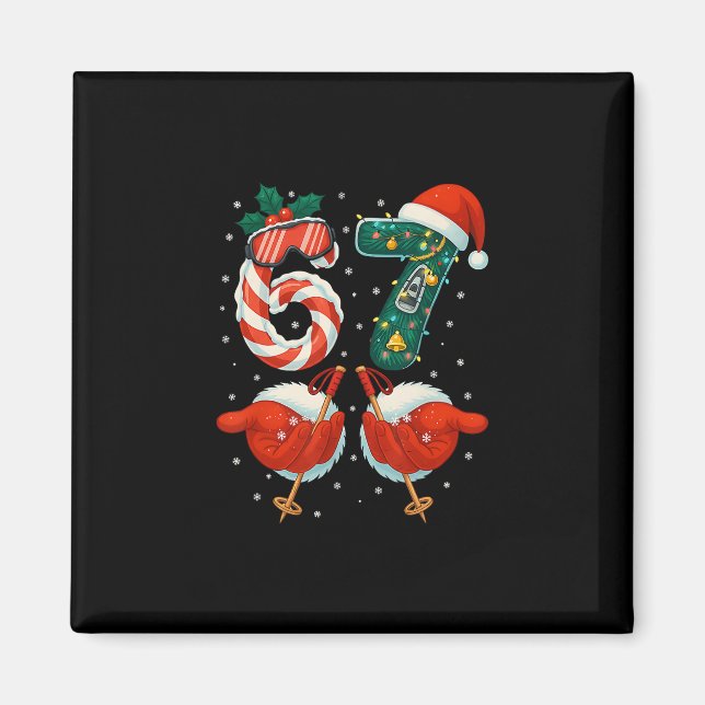 67 jul 6 7 meme skid jul vinter pyjamas magnet (Framsidan)