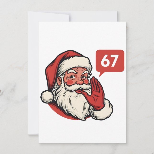 67 Jul Merry Six Seven Hjärnrot Tomte Inbjudningar (Framsida)