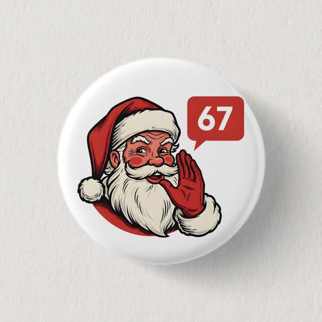 67 Jul Merry Six Seven Hjärnrot Tomte Knapp (Framsida)
